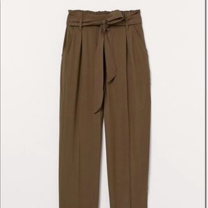 H & M linen blend trouser paper bag pants. size 4
